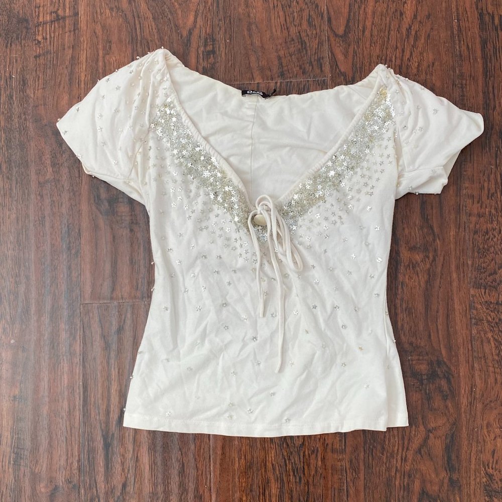 Vintage Embellished Dolce & Gabbana Cotton T-shirt (Size M)